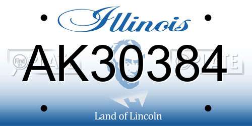 AK30384 Illinois License Plate