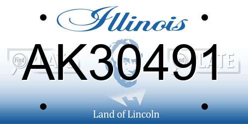 AK30491 Illinois License Plate