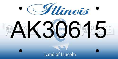 AK30615 Illinois License Plate