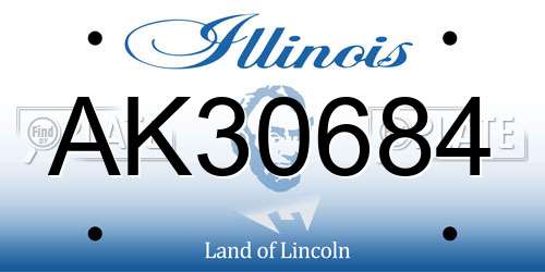 AK30684 Illinois License Plate