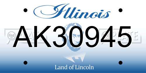 AK30945 Illinois License Plate