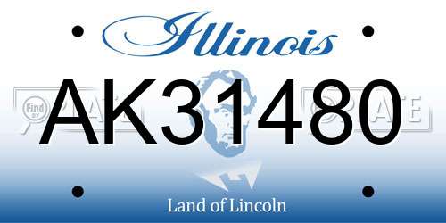 AK31480 Illinois License Plate