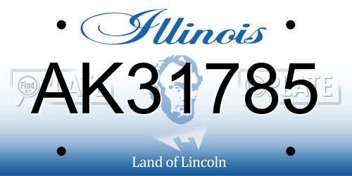 AK31785 Illinois License Plate