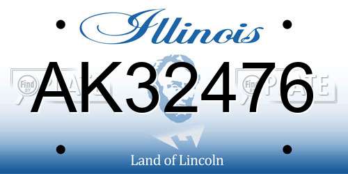 AK32476 Illinois License Plate