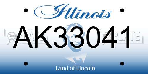 AK33041 Illinois License Plate