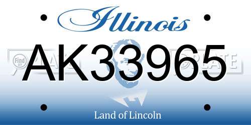 AK33965 Illinois License Plate
