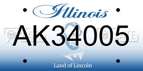 AK34005 Illinois License Plate