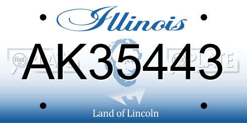 AK35443 Illinois License Plate
