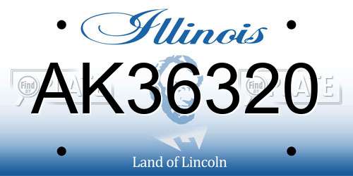 AK36320 Illinois License Plate
