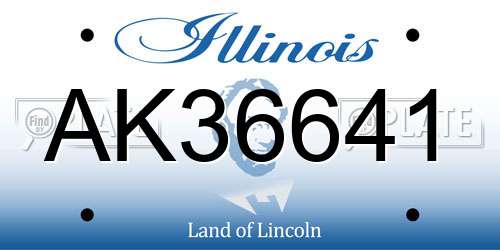 AK36641 Illinois License Plate