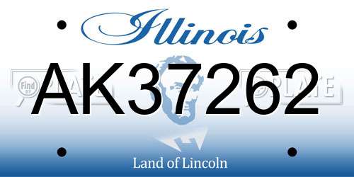 AK37262 Illinois License Plate