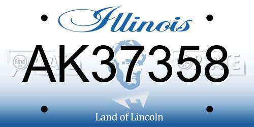 AK37358 Illinois License Plate