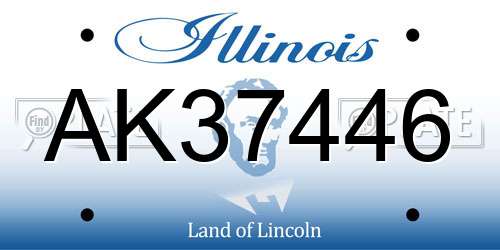 AK37446 Illinois License Plate