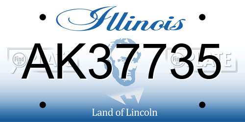 AK37735 Illinois License Plate