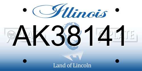 AK38141 Illinois License Plate