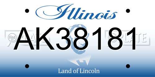 AK38181 Illinois License Plate