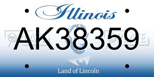 AK38359 Illinois License Plate