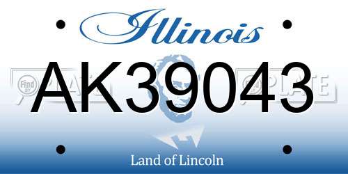 AK39043 Illinois License Plate