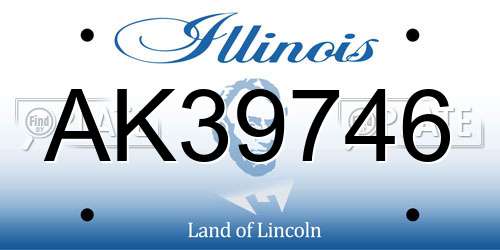 AK39746 Illinois License Plate