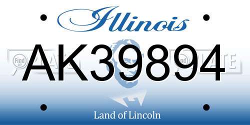 AK39894 Illinois License Plate