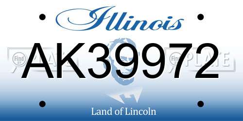 AK39972 Illinois License Plate