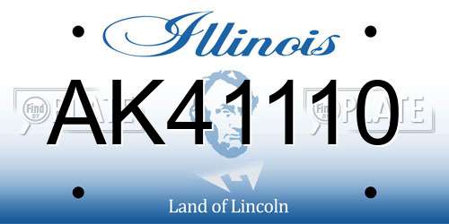 AK41110 Illinois License Plate