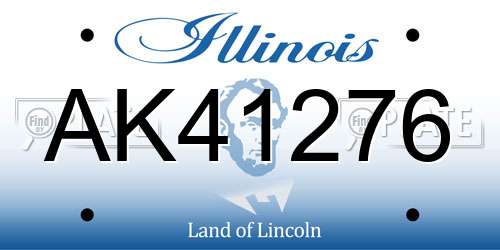 AK41276 Illinois License Plate
