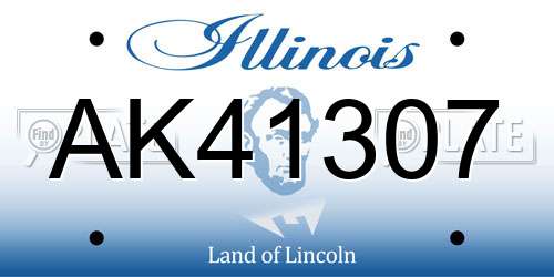 AK41307 Illinois License Plate