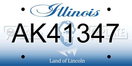 AK41347 Illinois License Plate