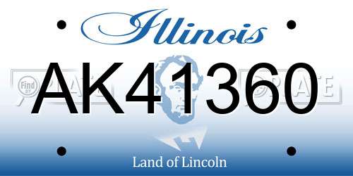 AK41360 Illinois License Plate