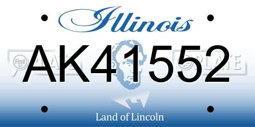 AK41552 Illinois License Plate