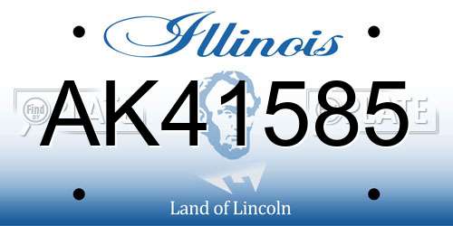 AK41585 Illinois License Plate