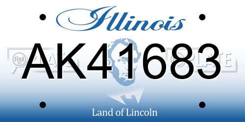 AK41683 Illinois License Plate