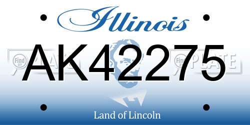 AK42275 Illinois License Plate
