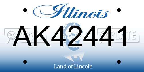 AK42441 Illinois License Plate