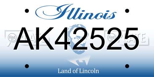 AK42525 Illinois License Plate