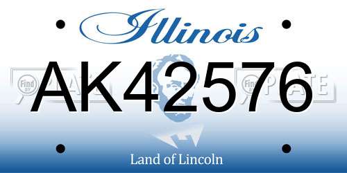 AK42576 Illinois License Plate
