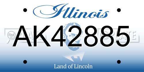 AK42885 Illinois License Plate
