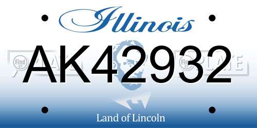 AK42932 Illinois License Plate