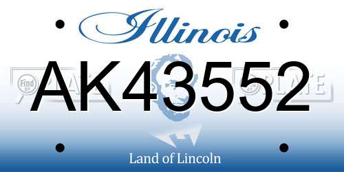 AK43552 Illinois License Plate