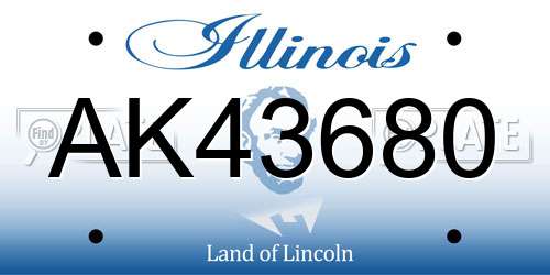 AK43680 Illinois License Plate