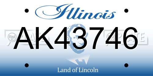 AK43746 Illinois License Plate