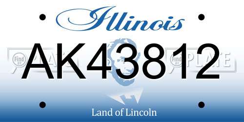 AK43812 Illinois License Plate