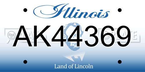 AK44369 Illinois License Plate