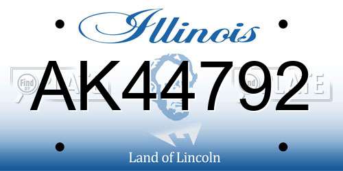 AK44792 Illinois License Plate