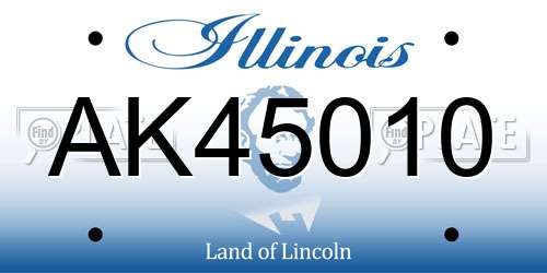 AK45010 Illinois License Plate