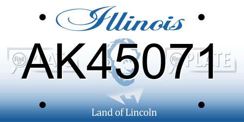 AK45071 Illinois License Plate