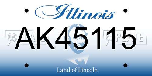 AK45115 Illinois License Plate