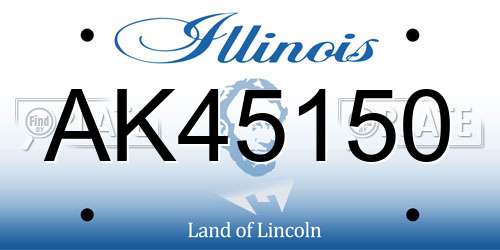 AK45150 Illinois License Plate