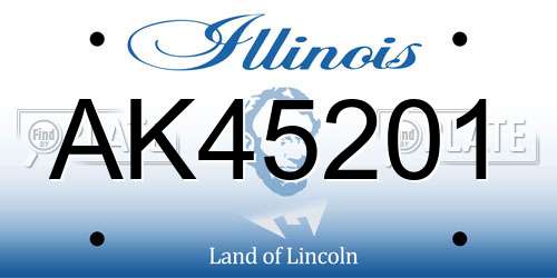 AK45201 Illinois License Plate